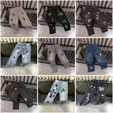 Chrome Hearts Cross-Embroidered Distressed Jeans [40 styles]