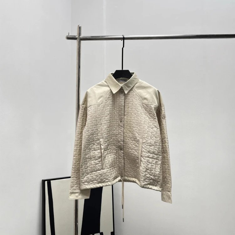 Moncler Lapel Drawstring Hem Quilted Short Jacket