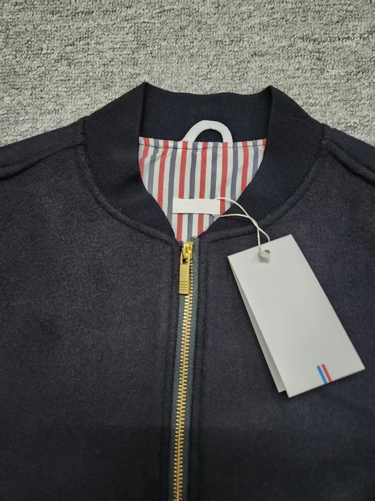 Thom Browne Jackets Four-bar zip bomber jacket image 4