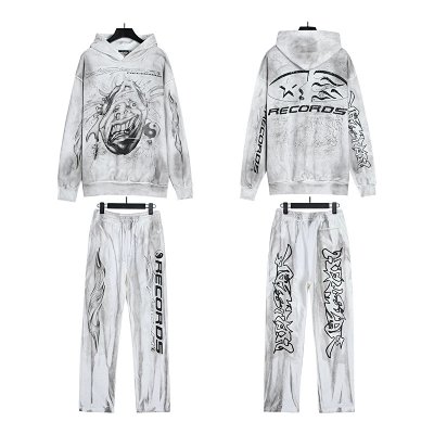 RECORDS Graffiti Print Hoodie & Pants Set