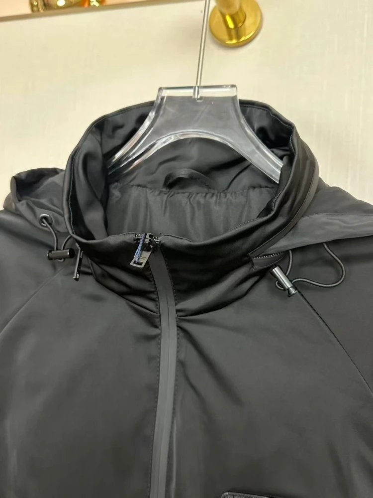Prada Jackets Hooded zip utility jacket with triangle logo plaque image 5