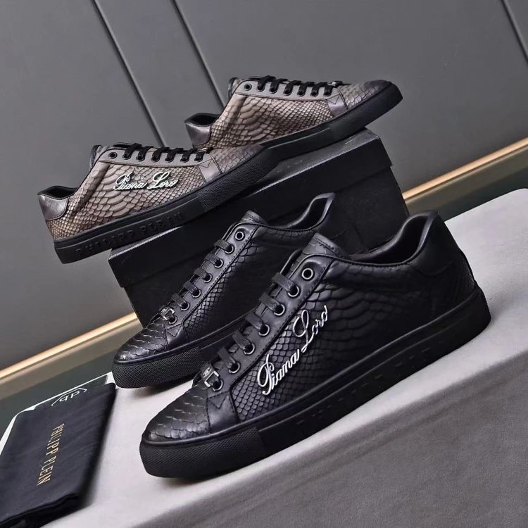 Philipp Plein Snake Skin Embossed Sneakers