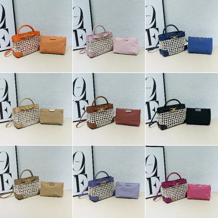 Hermès Wicker and Leather Kelly Bag