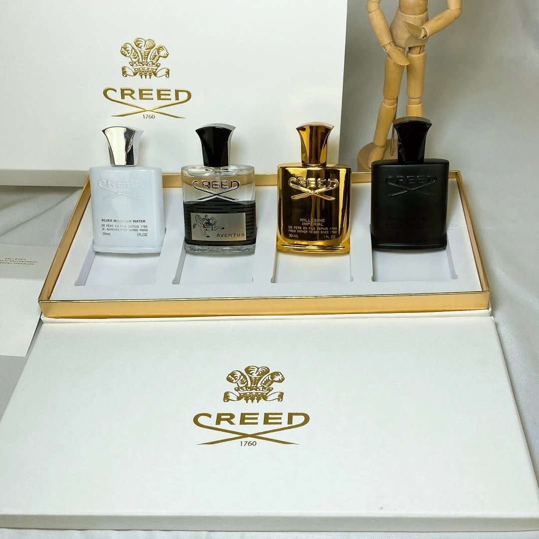 Creed Mini Perfume Set Silver Mountain Water, Aventus, Millesime Imperial, Green Irish Tweed - 4