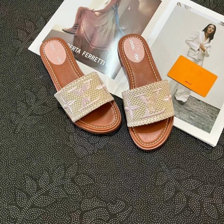 Louis Vuitton Slippers Embroidered Monogram Slide — Yellow