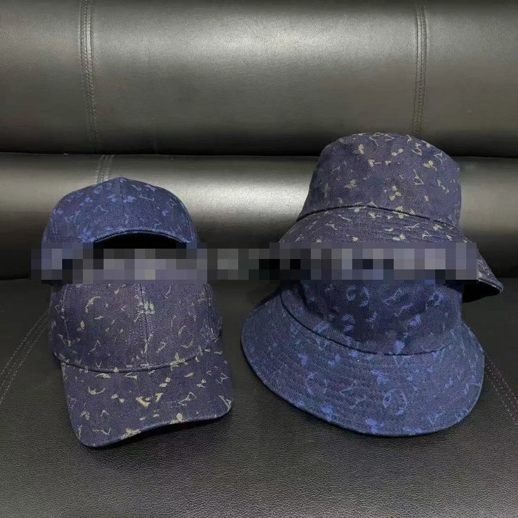 Louis Vuitton monogram denim cap navy blue