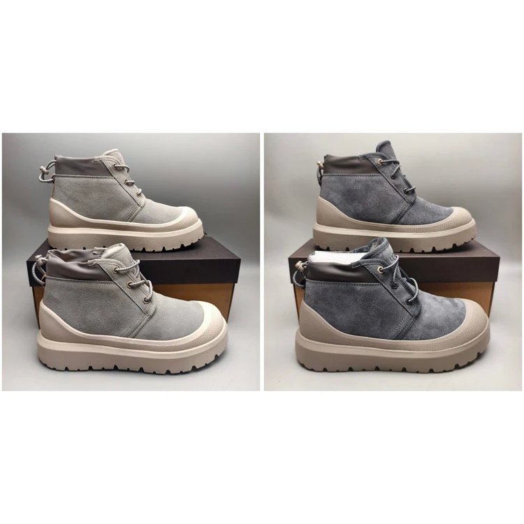 Aurora Suede Panel Lace Up Platform Ankle Combat Boots