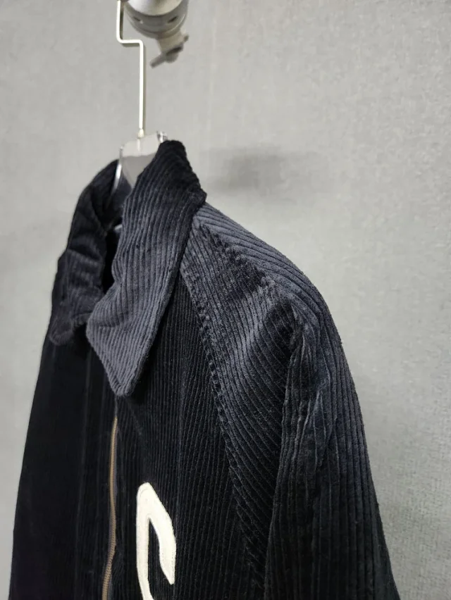 Unbranded Jackets Corduroy zip-up jacket with quilted lining and letter C patch product detail image 7