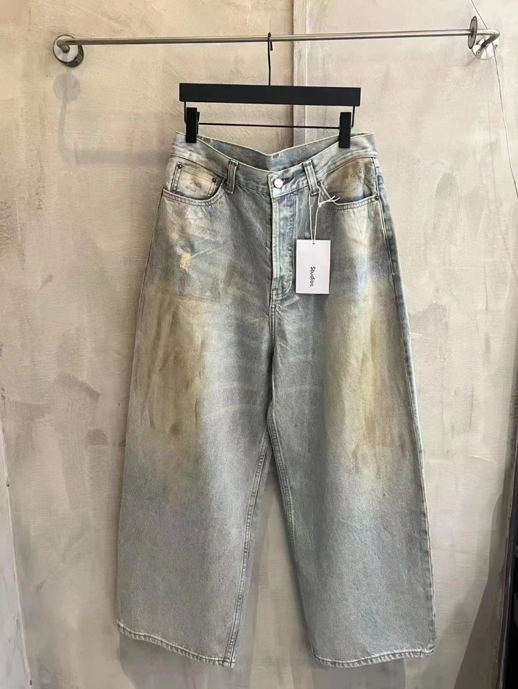 Studio Nicholson Wide-Leg Distressed Denim Trousers - 004921