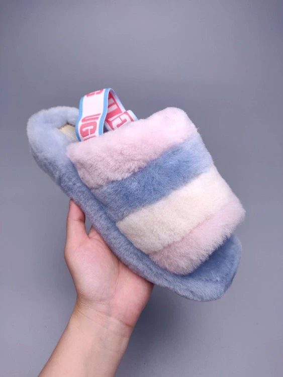 UGG Slippers Fluff Yeah Slide — 5119 Light Blue Pink