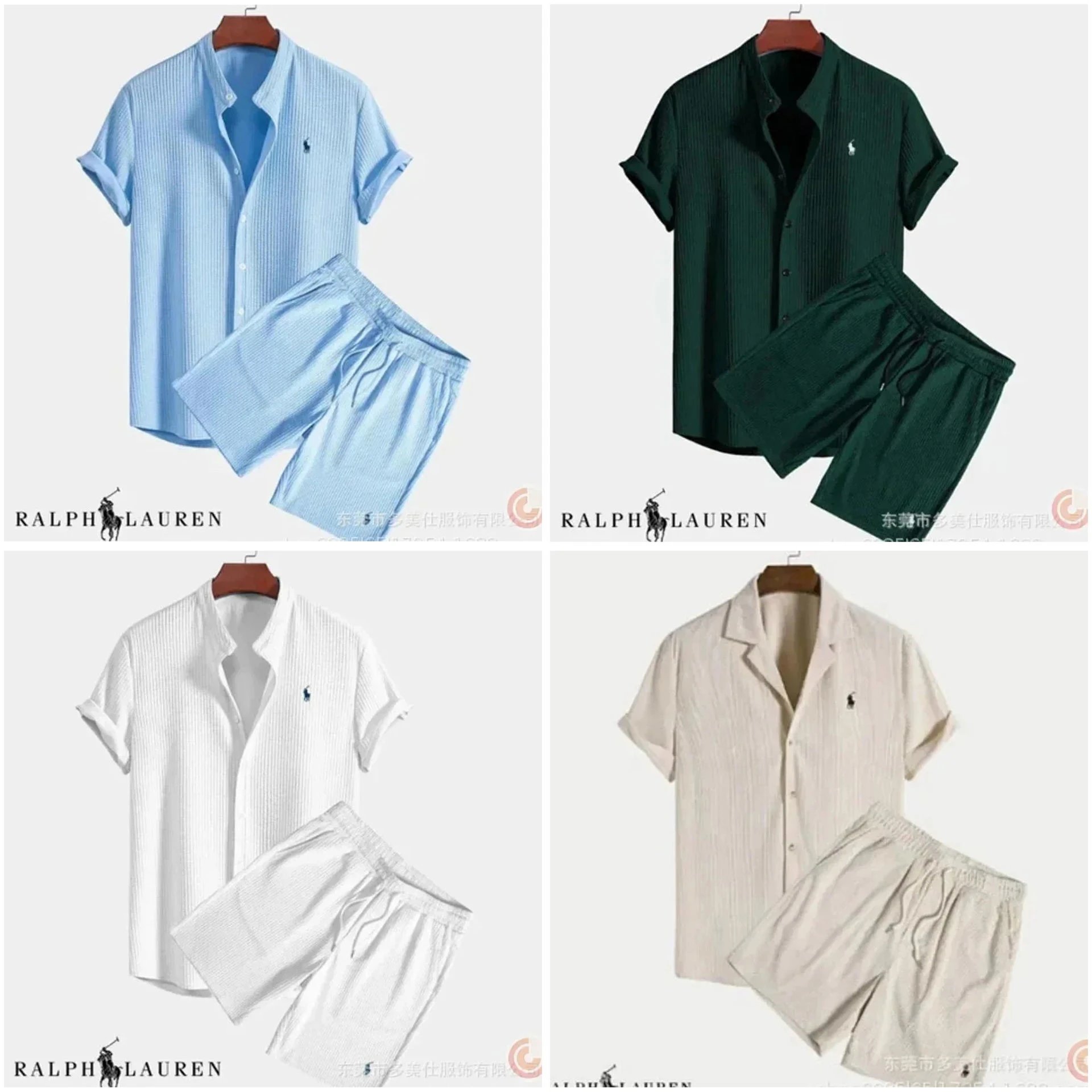 Ralph Lauren Striped Short Sleeve Shirt and Shorts Set