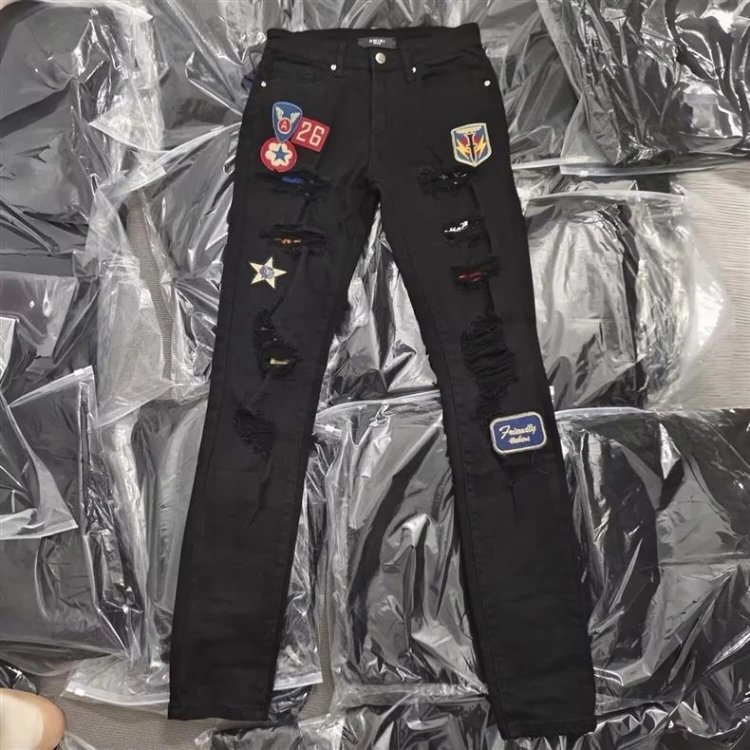 Philipp Plein Distressed Patchwork Black Jeans - 4