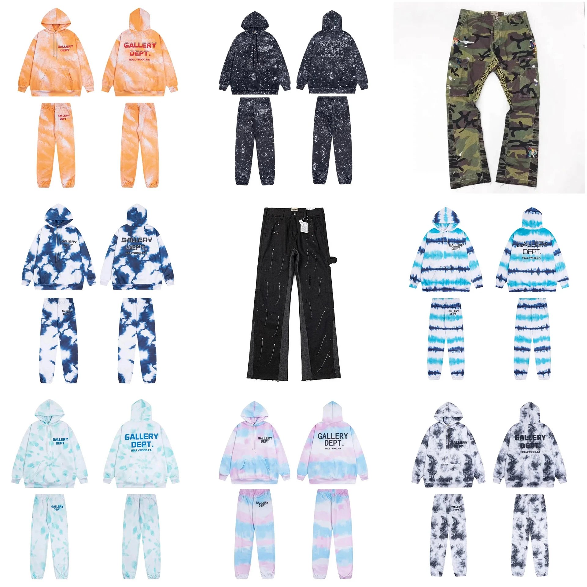 Gallery Dept Tie-Dye Hoodie and Pants Set