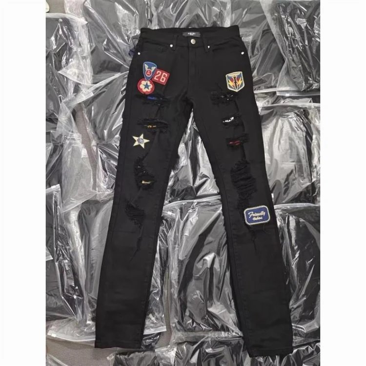 Philipp Plein Distressed Patchwork Black Jeans - 5