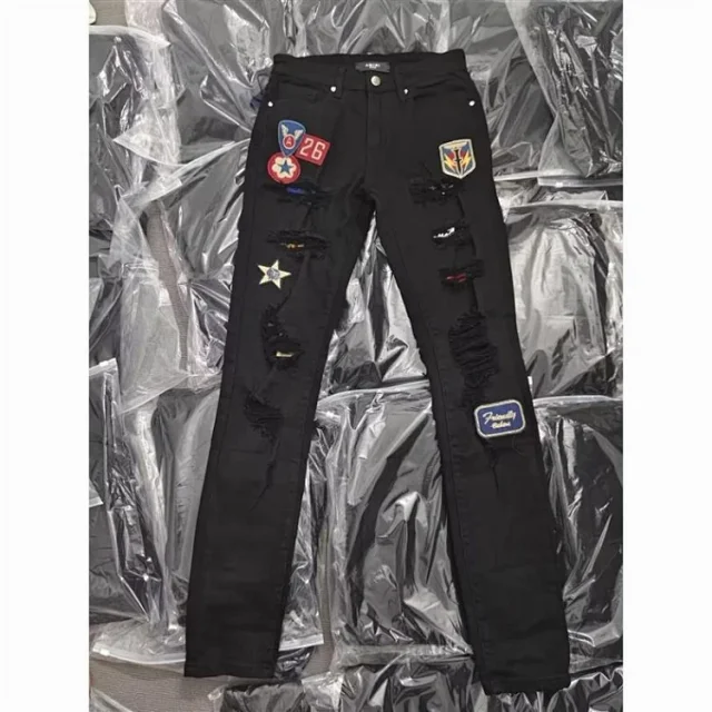 Unbranded Jeans Ripped Patchwork Tapered product detail image 5