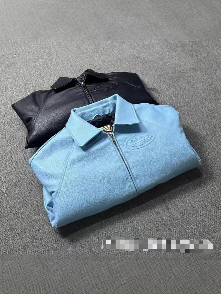 Human Made Jackets Leather varsity jacket with striped rib-knit trim image 2