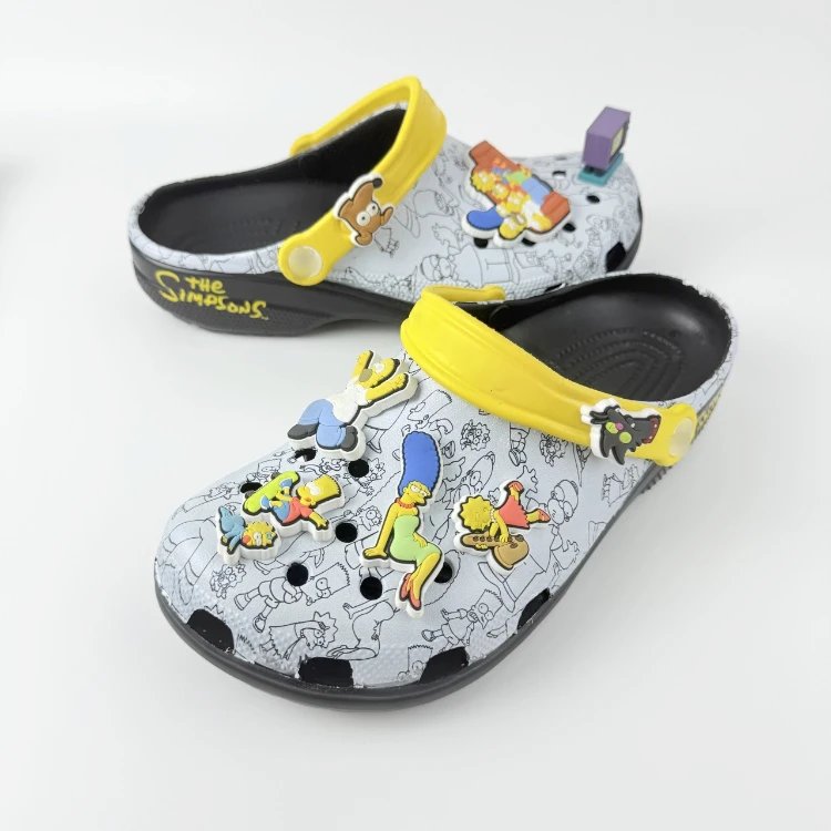 Crocs x The Simpsons Clog Purple Stripe with Character Jibbitz Sandals - 4