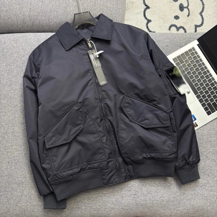 Unbranded Jackets 5190 collared bomber jacket with flap pockets — 08 Gray