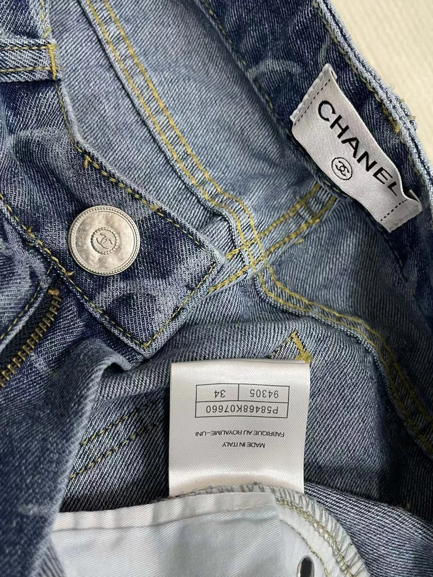 Chanel Jeans Interlocking CC Monogram Wide-Leg image 3