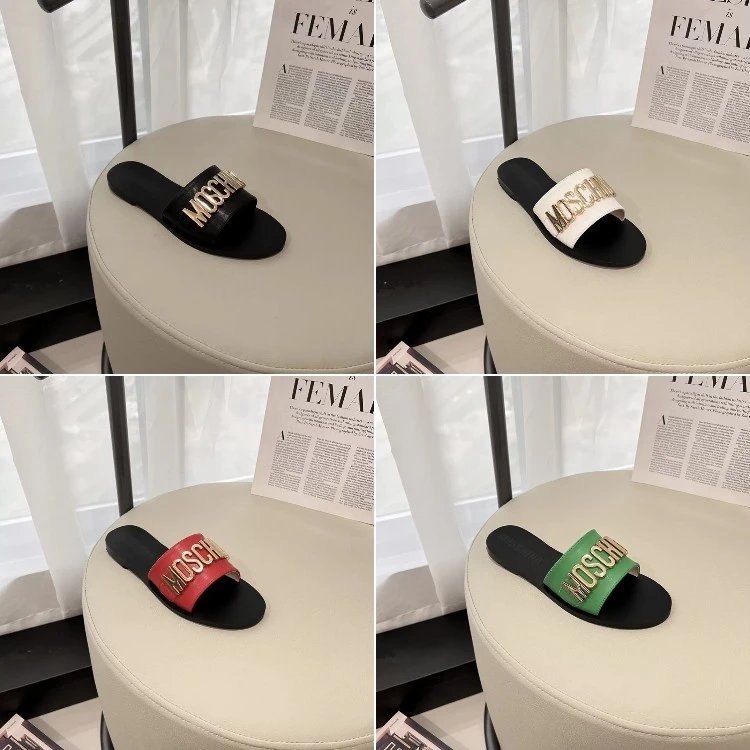 Moschino Logo Lettering Slide Sandals - 007747