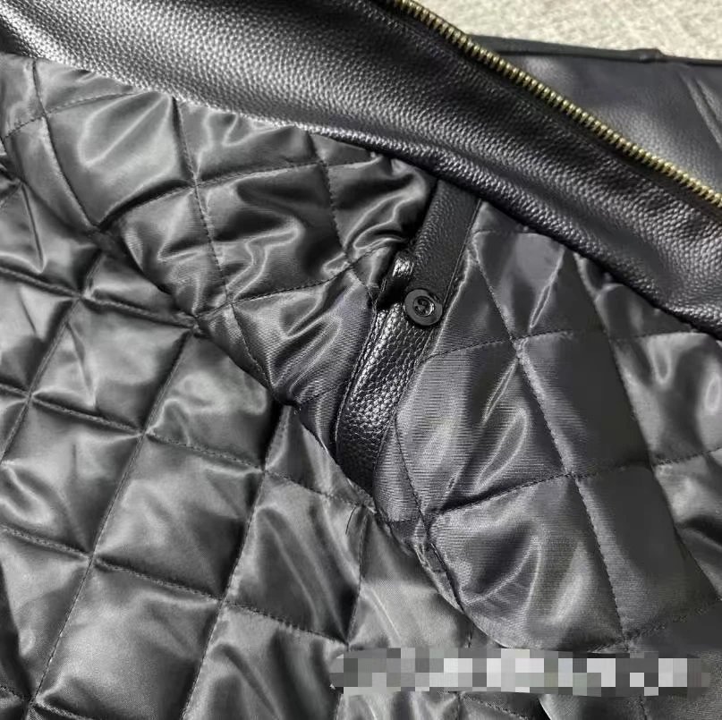 Human Made Jackets Leather varsity jacket with striped rib-knit trim image 6