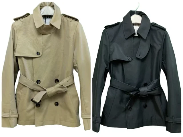 Unbranded Coats Short double-breasted belted trench coat with epaulettes product detail image 1