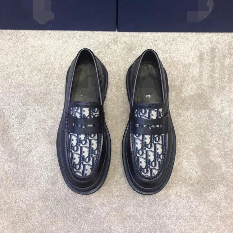 Dior Leather Shoes Monogram Panel Lug-Sole Loafers image 2