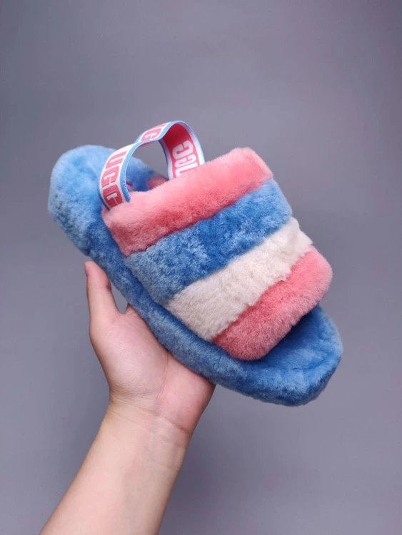 UGG Slippers Fluff Yeah Slide — 5119 Blue Color Block
