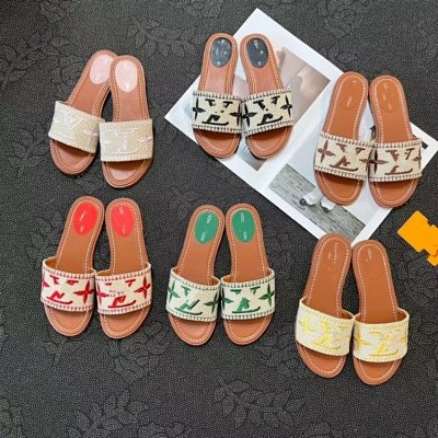 Louis Vuitton LV Monogram Woven Slide Sandals [4 styles]