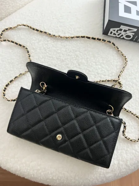 Chanel Wallet on Chain Gray Quilted Caviar Leather - 5