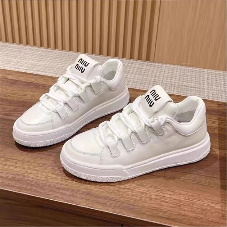 Miu Miu White Leather Sneakers