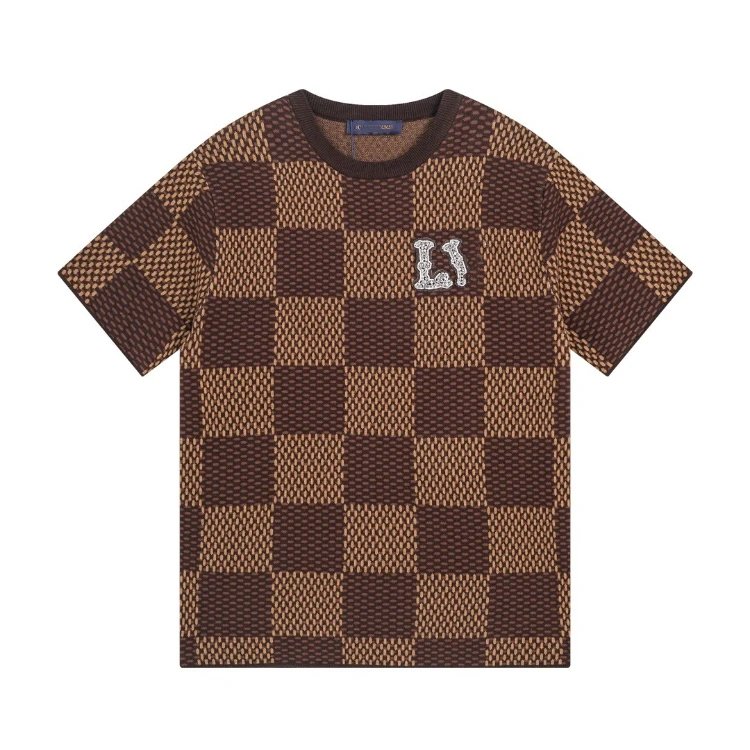 SKU-06-3 Treasure Brown (Checkerboard Jacquard with Rhinestone Embroidery)