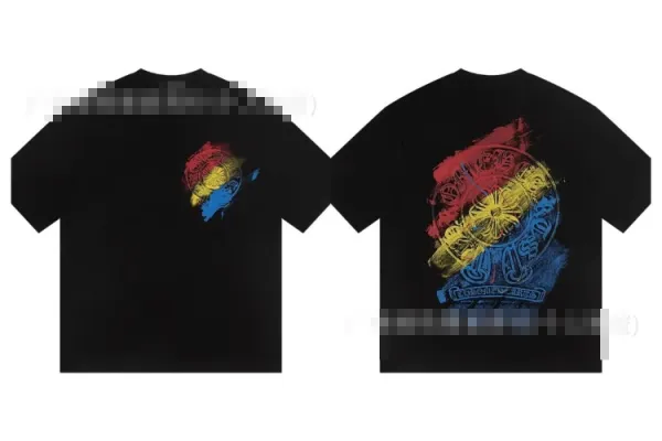 Design Abstract Graphic Print Black T-Shirt - 1