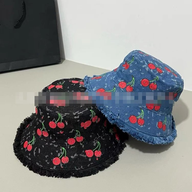 Louis Vuitton Murakami cherry denim bucket hat"