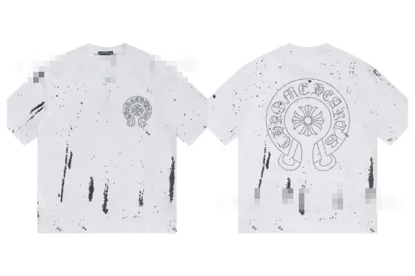 Chrome Hearts Splatter Print T-Shirt White - 1