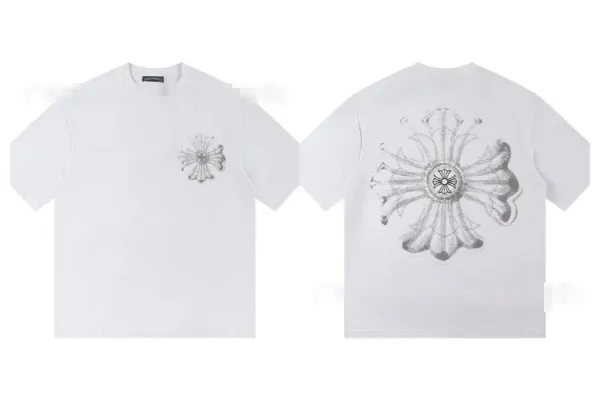 Design Floral Embroidered White T-Shirt - 1