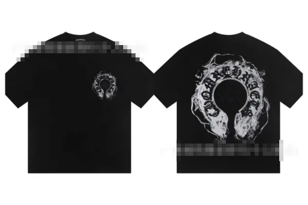 Chrome Hearts Black Flame Logo T-Shirt - 1