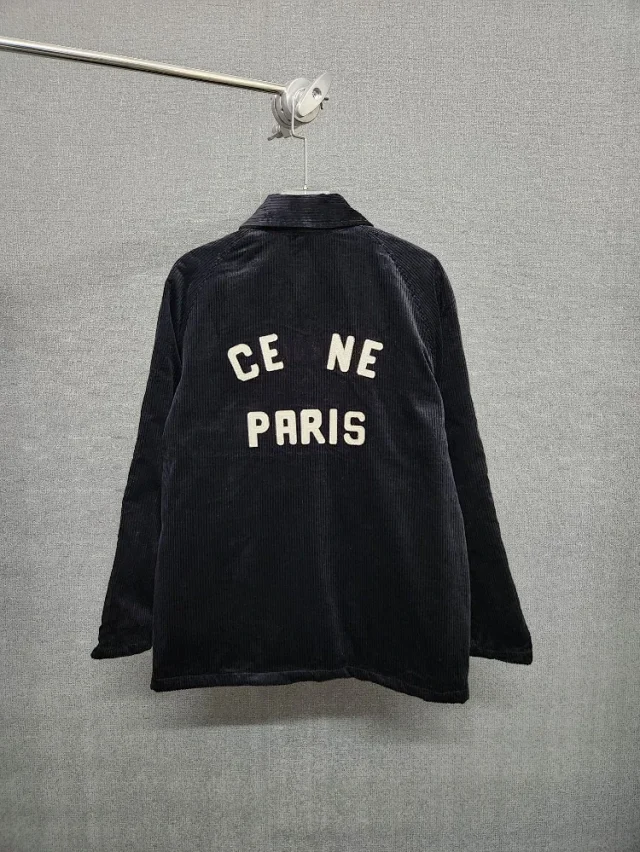 Unbranded Jackets Corduroy zip-up jacket with quilted lining and letter C patch product detail image 4