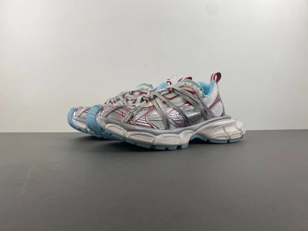 Balenciaga Sneakers Chunky Lace-Up — Silver-gray jade pink