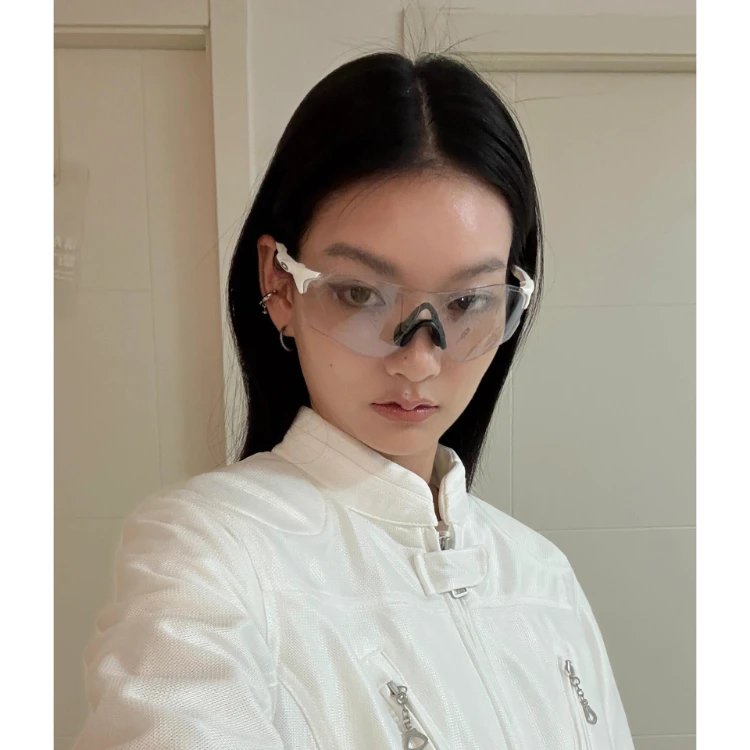 White Mesh Zippered 
