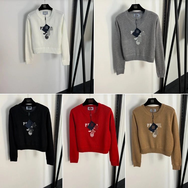 Prada Front Logo Embroidered Sweater