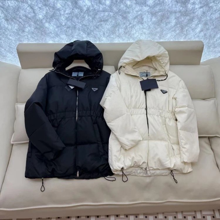 Prada Zip Hooded Puffer Jacket