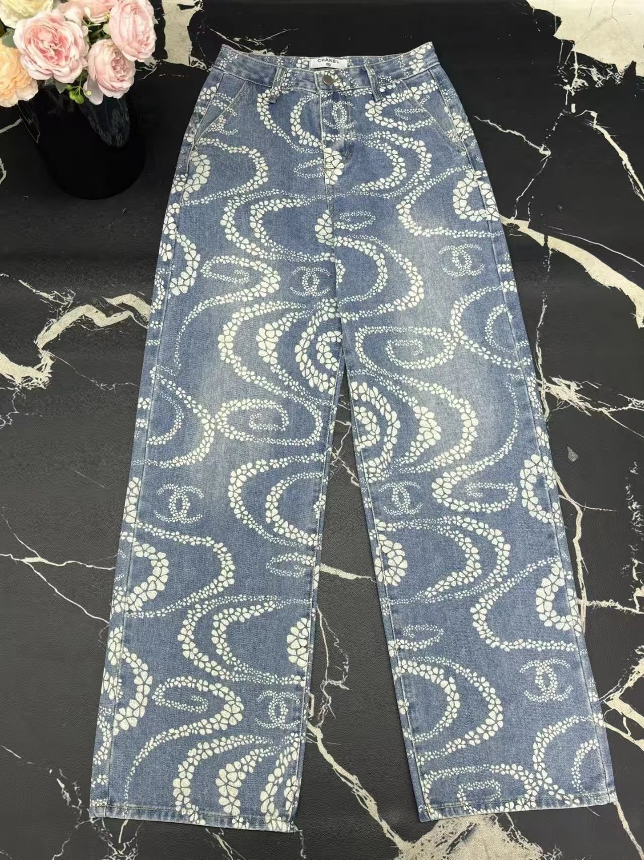 Chanel Floral Wave Pattern Pants