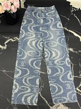 Chanel CC Print Denim Trousers