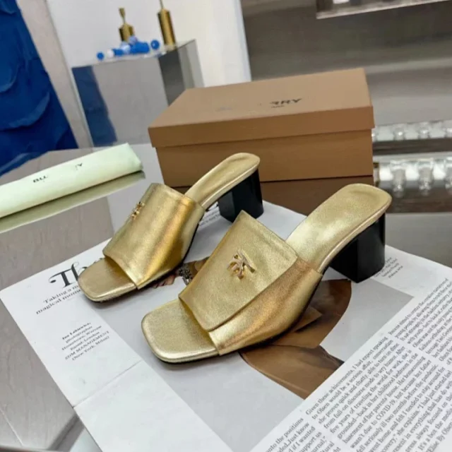 Burberry High Heels TB Monogram Block-Heel Mules product detail image 2