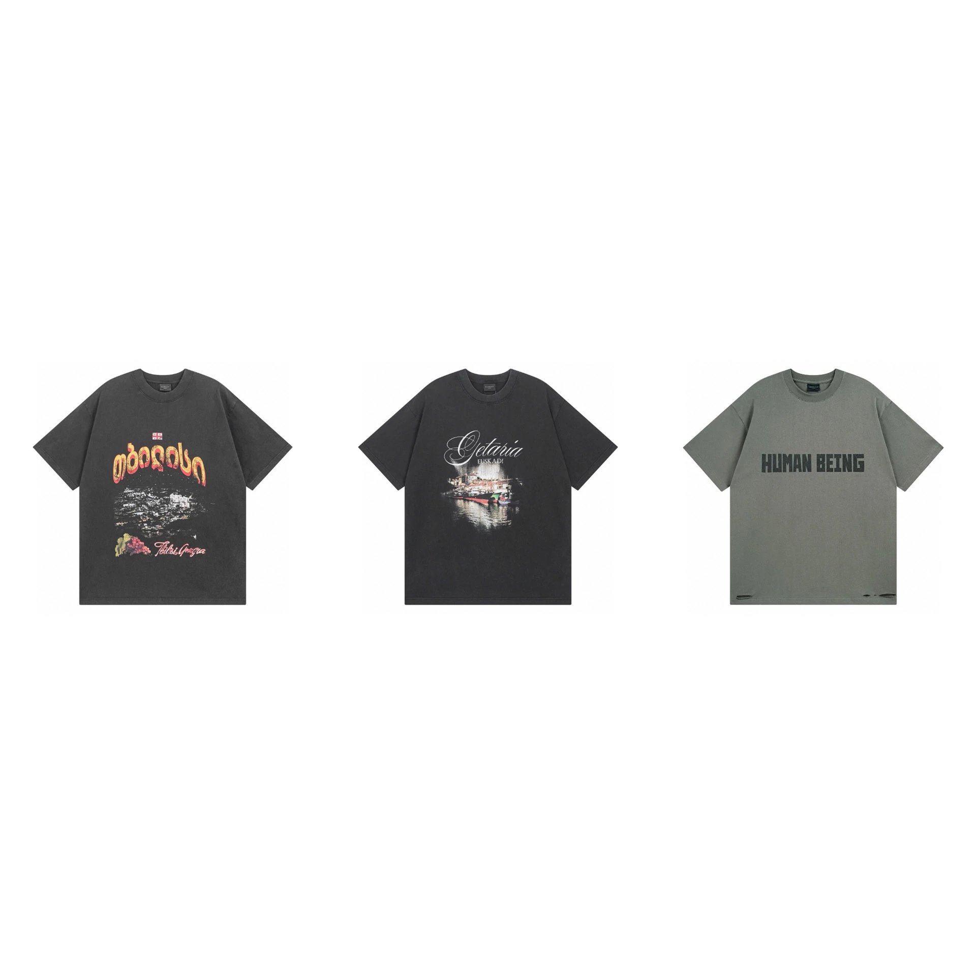 Balenciaga Tbilisi Oversized T-Shirt Faded Black