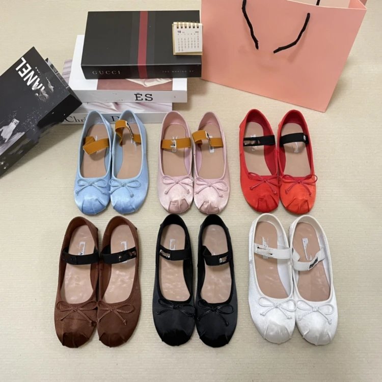 Miu Miu Satin Mary Jane Flats - 007791
