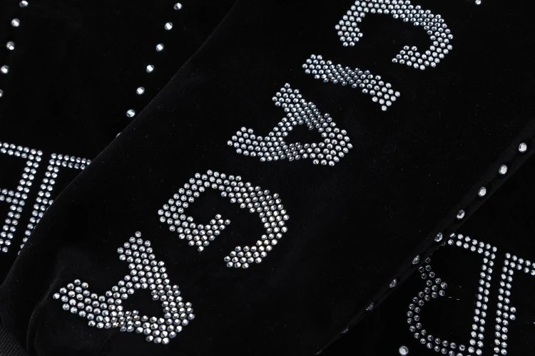 Balenciaga Jackets Rhinestone Velvet Zip Jacket image 3