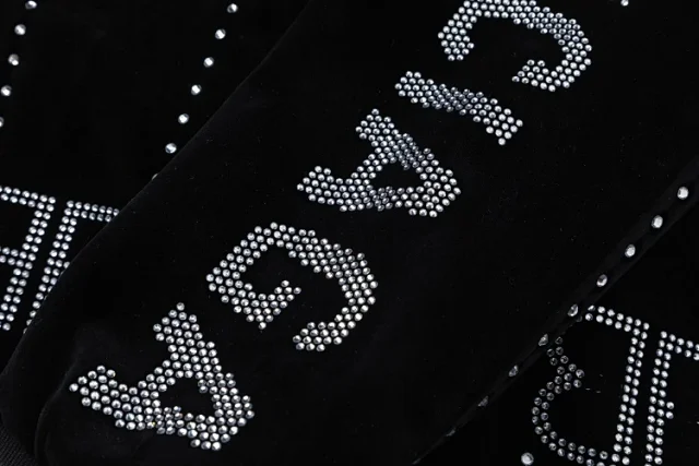 Balenciaga Jackets Rhinestone Velvet Zip Jacket product detail image 3