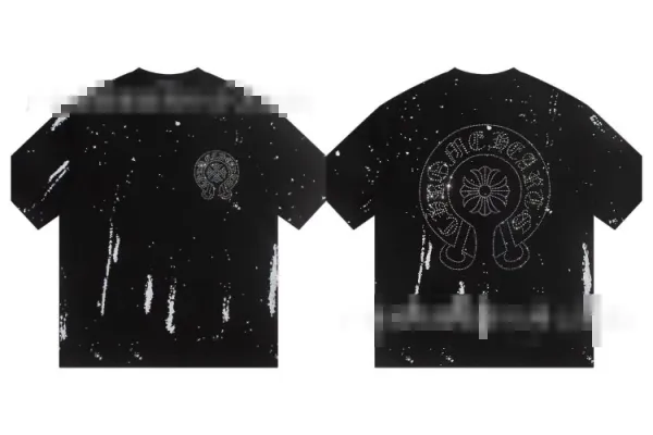 Chrome Hearts Splatter Print T-Shirt Black - 1